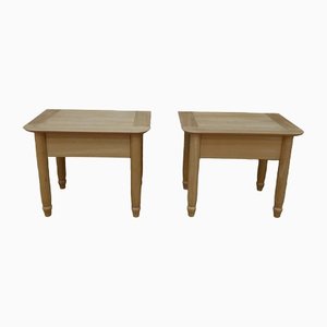 Elm Dovetail Bedside Tables with Drawers, 1970s, Set of 2