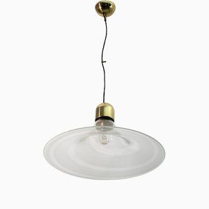 Mid-Century Modern Pendant Lamp in Spiral Murano Glass, Italy, 1970s