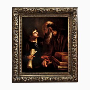 After Caravaggio, Youth and Wisdom, 2007, Oil on Canvas, Framed