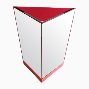 Large Triangular Mirrored Plinth with Pink Lacquer Base by Rougier, Canada, 1970s