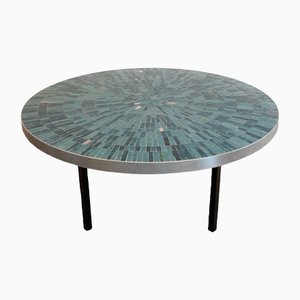 Mid-Century Blue Coffee Table with Mosaic by Berthold Müller, 1960