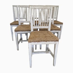 Gustavian Wooden Chairs, Set of 4