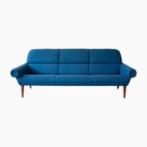 Danish Blue Sofa in Teak