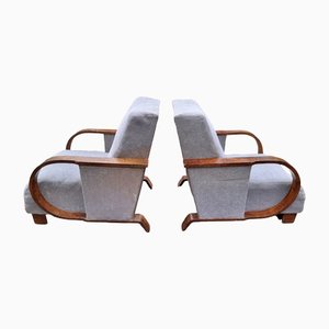 Art Deco Lounge Chairs, 1940s, Set of 2