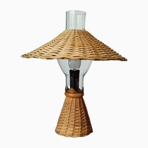 Small Table Lamp with Basket Shade, 1960s