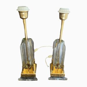 Tischlampe aus Murano Glas von Venini, 1980er, 2er Set