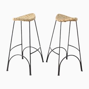 Banana Chairs in Iron and Straw by Sgabelli Tom Dixon, Set of 2