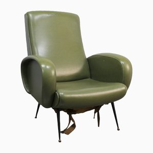 Vintage Italian Imitation Leather Armchair, 1960s