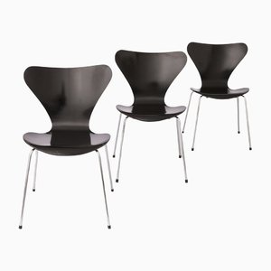 Dänische Vintage 3107 Stühle von Arne Jacobsen für Fritz Hansen, 1950er, 2er Set