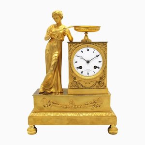 Empire Gilt Bronze Pendulum Clock Signed and Dated, 1819