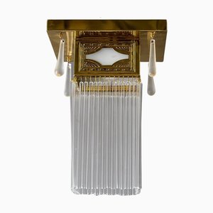 Small Art Deco Ceiling Lamp with Glass Sticks, 1920s