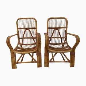Vintage Stühle aus Rattan, 2er Set