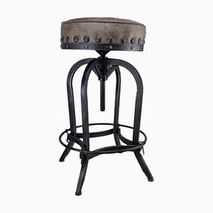 Vintage Industrial Stool with Swivel Seat