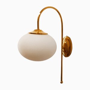 Ottone Wall Lamp with Oval White Glass