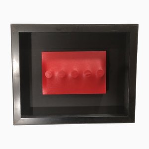 Peinture Abstraite Rouge, Acrylique, Encadrée
