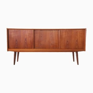 Danish Teak Sideboard with Sliding Doors by E. W. Bach for Sejling Skabe