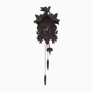 Carved Large Cuckoo Clock with Birds, 1940s