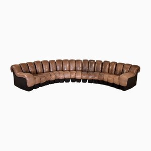 DS600 Snake Sofa in Brown Leather by Ueli Berger for de Sede, 1980s
