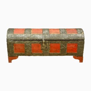 Early 18th Century Hammered Iron & Fir Chest