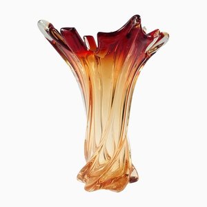 Large Italian Twisted Murano Glass Vase, 1960s