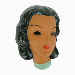 Keramik Modell Nr. 7816 Wandmaske aus Keramik von Friedrich Goldscheider, 1950er