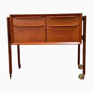Mid-Century Danish Teak Sewing Table with 4 Drawers by Arne Vodder
