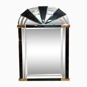 Art Deco Brass Mirror, 1970s