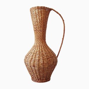 Rattan Floor Vase, 1960s