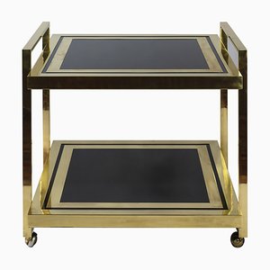 Mid-Century Italian Brass & Glass Serving Table by Liwans for Maison Freres, 1970s