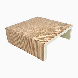 Modern Italian Resin and Bamboo Coffee Table