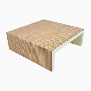 Table Basse Moderne en Résine et Bambou, Italie