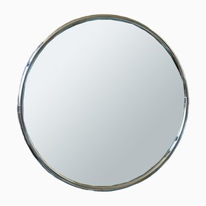 Large Art Deco Chrome Round Mirror