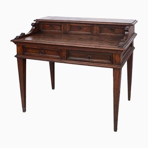 Bureau Louis XVI Antique en Noyer Massif