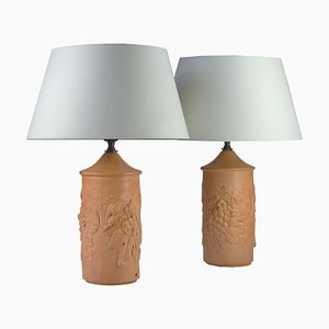 Lampade vintage in terracotta, set di 2