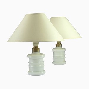 Small Danish Glass Pharmacy Table Lamps by Sidse Werner for Holmegaard, Set of 2