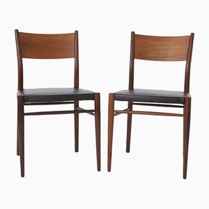Vintage Leather Dining Chairs from Lübke, 1960s / 70s, Set of 2