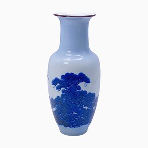 Vaso blu e bianco con pesci, Cina, XX secolo