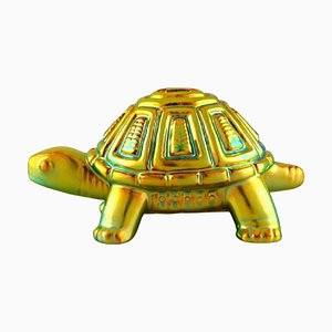 Glasierte Schildkröte aus Keramik von Judit Palatine für Zsolnay