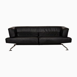 Black Circum Leather Sofa with Function from Cor