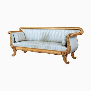 19th Century Swedish Carved Birch Sofa