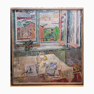 Maya Kopitzeva, Window on the City, 1968, Öl auf Leinwand
