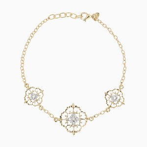Modern Arabesque Bracelet in 18 Karat Yellow White Gold with Diamonds