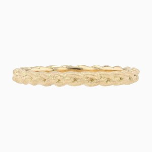 Modern Chiseled Braided Wedding Ring in 18 Karat Yellow Gold