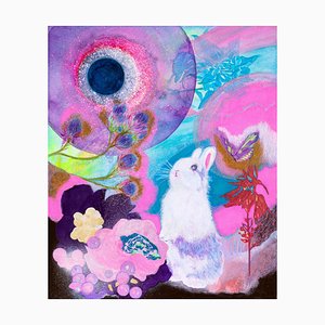 Minako Asakura, The Supernova Remnant, 2021, Acrylique & Aquarelle sur Papier sur Bois