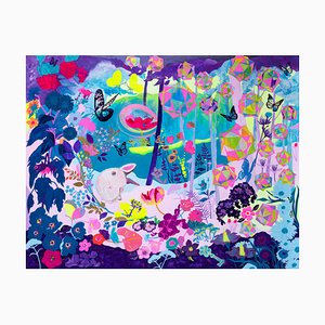 Minako Asakura, Fancy Forest, 2021, Acrylic & Watercolour on Paper on Wood