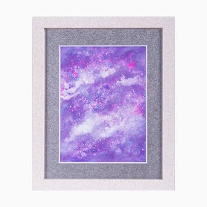 Minako Asakura, Milky Way, 2022, acrilico e acquerello su carta e legno