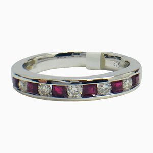 9 Carat White Gold, Ruby & Diamond Eternity Ring