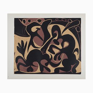 After Pablo Picasso, Pique (Black and Beige), 1962, Linocut Print