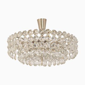 Chrome and Crystal Glass Chandelier from Bakalowits & Söhne, Austria, 1960s