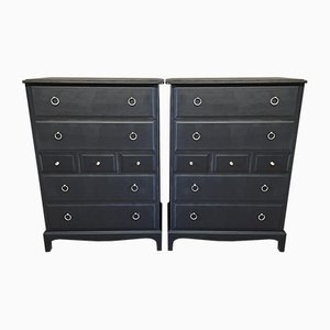Stag Minstrel Chest of Drawers in Mat Black, Set of 2